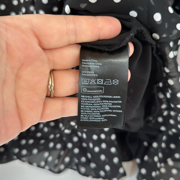 H&M divided black and  white polka dot ruffle dress size 14 - Picture 4 of 7